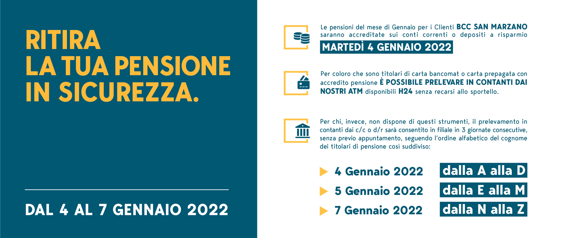 Ritira la tua pensione in sicurezza!