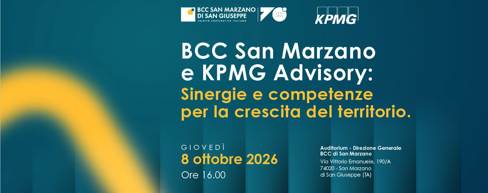 BCC San Marzano e KPMG Advisory: sinergie e competenze per la cre