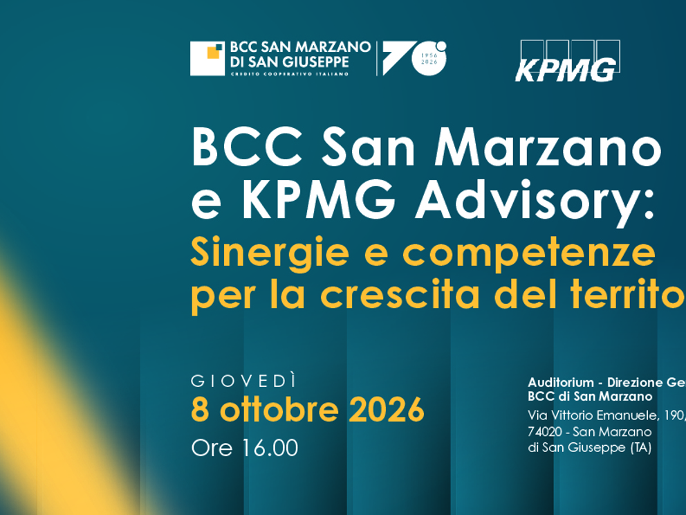 BCC San Marzano e KPMG Advisory: sinergie e competenze per la cre